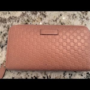 Gucci Pink Embossed Wallet